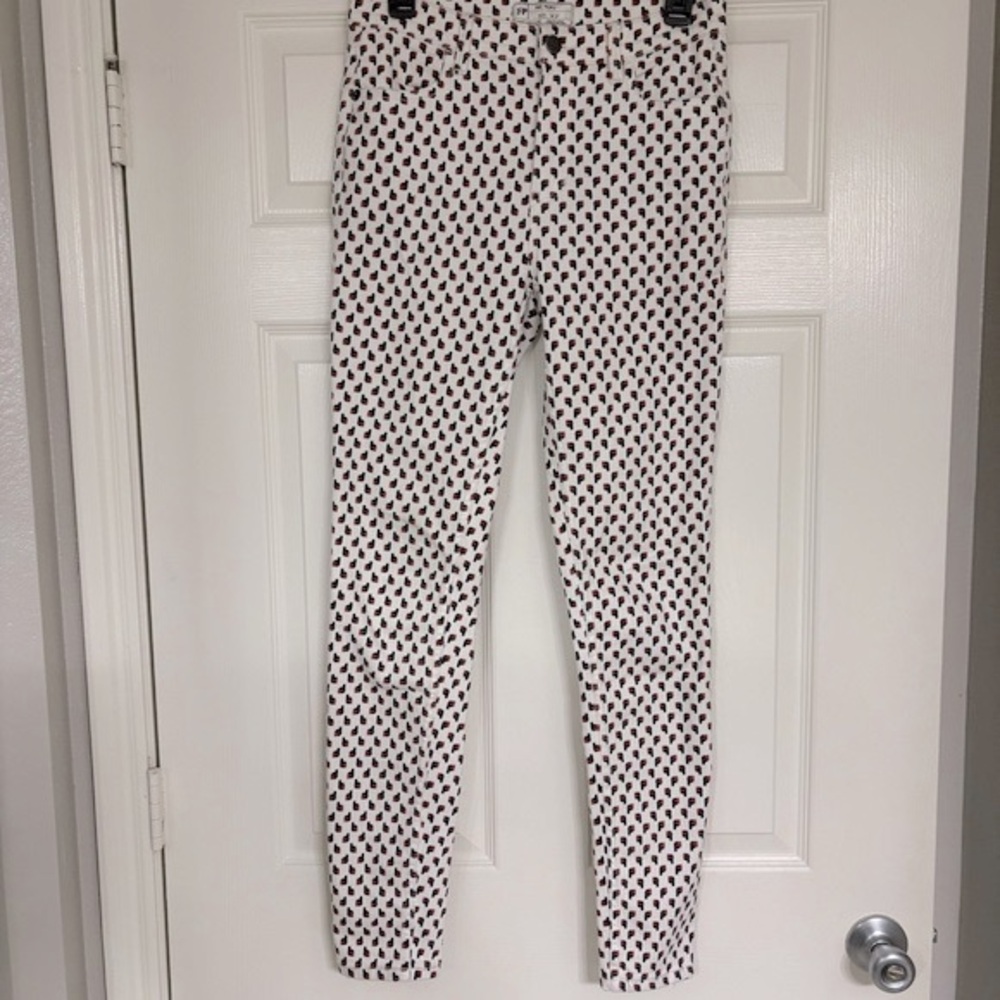 FREE PEOPLE WHITE FP LOGO SKINNY JEANS